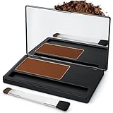 Premium Root Touch-Up Hair Color Powder for Women - Gray Coverage Hairline Concealer Medium Brown- Built-in Applicator Brush - Long Lasting Sweat & Water Resistant Natural Quick Dry