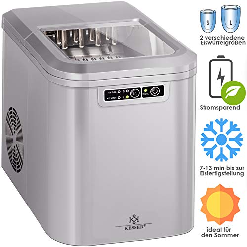 KESSER® Eiswürfelbereiter | Eiswürfelmaschine Edelstahl | Ice Maker | 12 in 24h | Zubereitung in 7 min | 2,2 Liter Wassertank | 2 Eiswürfel-Größen | LED-Display | Selbstreinigungsfunktion mit Zubehör – Bild 7