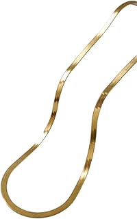 قلادة (سلسله)عصرية انيقة من الستانلس ستيل المطلي بالذهب بتصميم ثعبان سلسلة متعرجة لامعة للنساء والفتيات