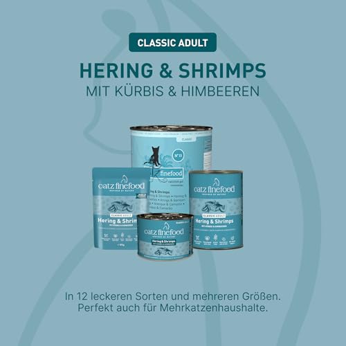 catz finefood Classic Hering & Shrimps Katzenfutter nass, 6 x 400g Dose