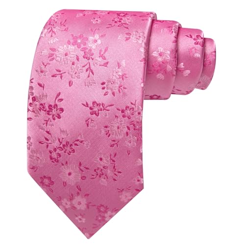 Image of Barry.Wang Men Tie Set Floral Paisley Silk Necktie Pocket Square Cufflinks Formal Wedding Party Business
