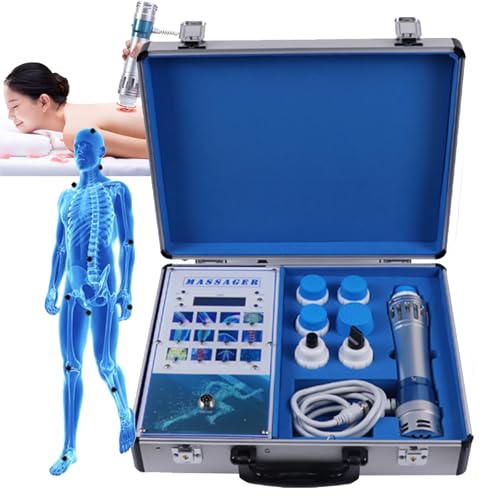 Máquina de terapia de ondas de choque con 7 cabezales de masaje, masajeador muscular profundo para aliviar el dolor, dar forma al cuerpo y tratamiento de disfunción eréctil