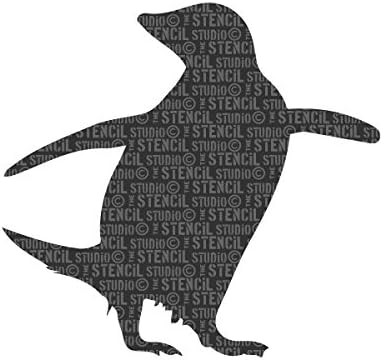 The Stencil Studio Cute Dancing Penguin Stencil Design - Reusable Laser cut decorative stencil from Perfect for stencilling furniture, Fabric, Walls and more. - Size Extra Small (A5) (10339XS)