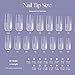 Tipex Instant Apex Nail Tips, Long Coffin Thicker Acrylic Nails,Strong Clear Pre-etched Press-on Nails,Matte Underside False Nails 128 Pcs 16 Sizes with 15g Tipex Nail Glue