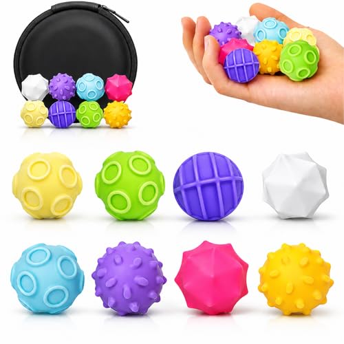 Tangdudu 8 pièces Boules magnétiques Anti-Stress, Jouets Fidget magnétiques en Silicone, Jouets sensoriels pour Enfants et Adultes, Outil de Relaxation pour...
