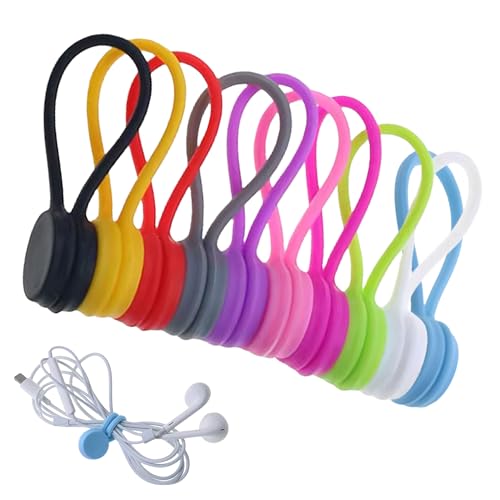 KENASTA �P�[�u���N���b�v �}�O�l�b�g�� 10���� ���^ ���@�\ �R�[�h�z���_�[ �z������ ���[ �Œ� ���˂� ������� USB Type-C/�C���t�H���Ή� �� �� ��� �J��Ԃ��g�p�\ (�����_�����F)