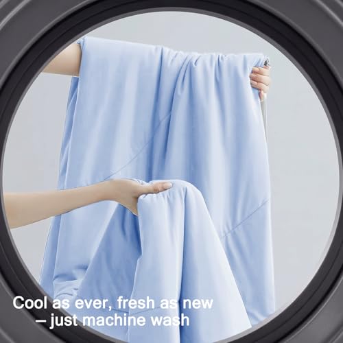 Vielit Cooling Comforter Queen Size for Hot Sleepers & Night Sweats, Luxury Lightweight Cooling Blanket, Soft Double Sided Breathable Summer Comforter,Q-Max>0.425,Machinewashable,90x90,Grey Blue by Vielit - Used condition - Image 6