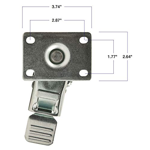 Titan Waxman Lenkrollen aus Polyurethan, 7,6 cm, Rot/Chrom