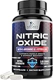 Nitric Oxide Booster Extra Strength - L Arginine 3X Strength Nitric Oxide Support Supplements for Men and Women, Citrulline Muscle, Heart Health, & Energy Support Supplement, Non-GMO - 180 Capsules