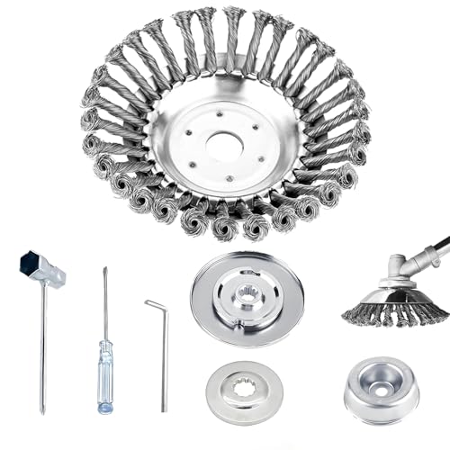 XinPinHui 8 Inch Unbreakable Trimmer Blade for Weed Eater, Durable Steel Wire Rotary Brush Cutter Trimmer Head, Weed Eater Head for Moss Grass Rust Removal, Paving Stone, Pavement Joints (8 Inch)