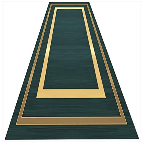 Siunwdiy Runners Rugs for Hallways, Dark green vintage Area Rug Soft Anti-Slip Carpet Mat Used Modern Design for Bedroom Entrance Home Decor Shop Office Commercial Apartment,Green,40x380cm Cover