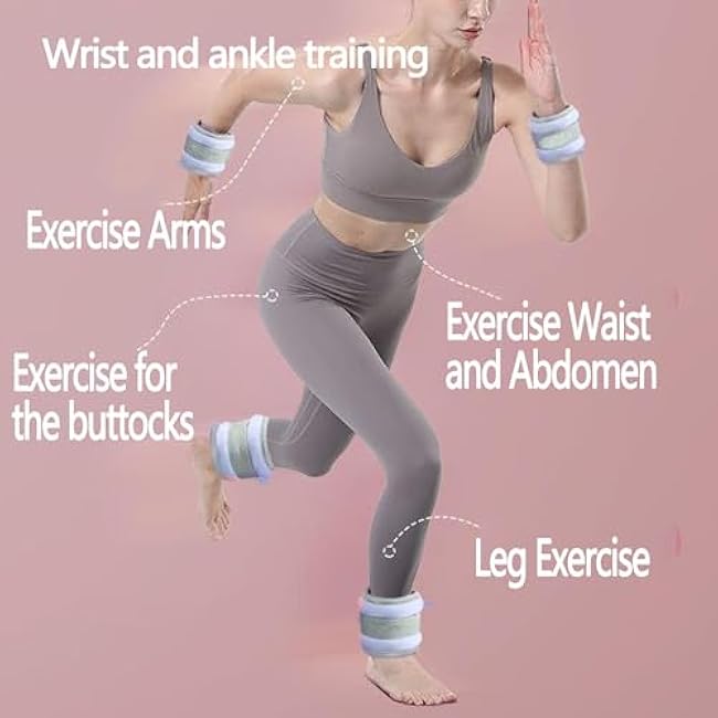 Exercise sandbags for men and women for hand and ankle weights, wrist weights, yoga, walking, aerobics, dance practice and other fitness exercises