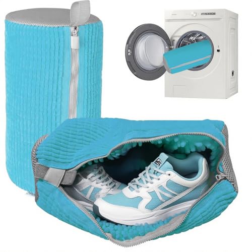 Shoe Washing Machine Laundry Bag - 2 Pack Sneaker Cleaner Kit for Gym Athletic Shoes and Canvas Flats with Zipper Protection Design, 10 Washer Balls, Large Size for Women's, Men's, and Kid's Footwear