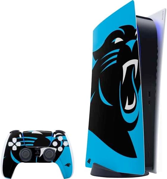Skinit Decal Gaming Skin Compatible with PS5 Bundle - Officially Licensed NFL Carolina Panthers Design