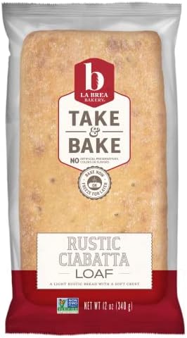 La Brea Bakery Take & Bake Rustic Ciabatta Loaf, 12 oz (Frozen)