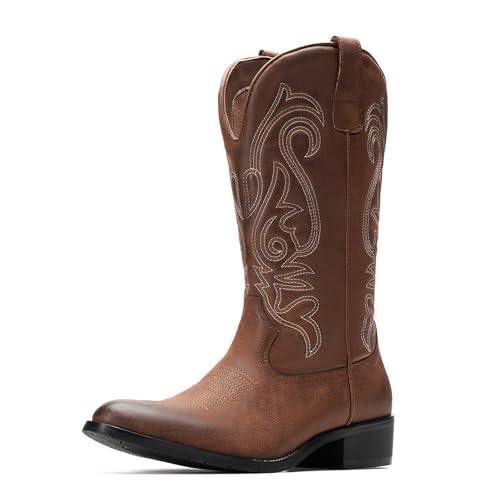 Best Round Toe Cowboy Boots: Top Picks for Style & Comfort 12 TruVeld Men's Pointed Toe Comfort Fit Retro Western Cowboy Boots