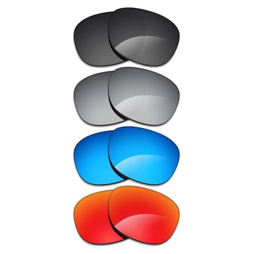 Alphax 4 pares de lentes polarizadas de substituição para óculos de sol Ray Ban Boyfriend RB4147 56 mm - preto + titânio + azul + vermelho