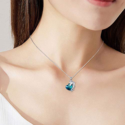 JUSTKIDSTOY Unicorn Necklace Jewelry 925 Sterling Silver Unicorn Pendant Necklace with Crystal Birthday Gifts for Women2