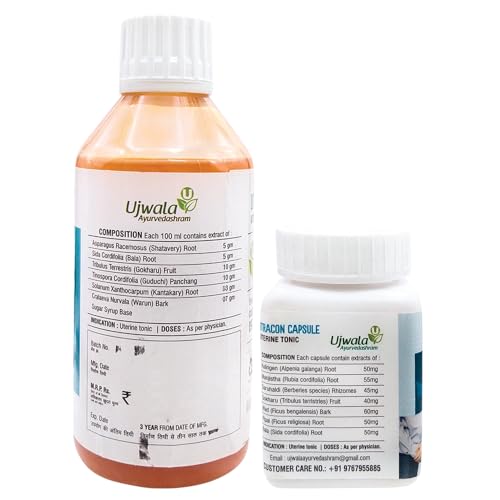 Ujwala Ayurvedashram Utracon Capsule&Utracon Srup Combination Kit For Vaginal Infection,Incontinence,Urinary Track... - Image 3