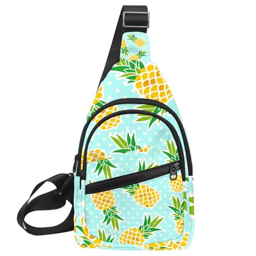 Mochila bandolera de piña azul ideal para tus viajes de fin de semana y rutas de senderismo