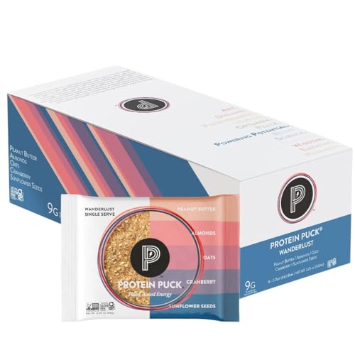 Protein Puck Plant Based Bars 16 Count 2.25 oz Single Serve Cranberry