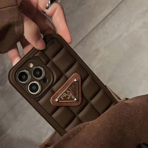 Image of BWOGUE Cool Puffer Case for iPhone 14 Pro，Full Body Protection Phone Cover /Case for iPhone 14pro, Shockproof Protective Silicone Cover for iPhone 14 pro Cover -iPhone 14 Pro, Brown