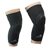 Knee Sleeves (1 Pair, Black - M) Compression - Men & Women Basketball Sleeve Brace Support - Best to Immobilize, Strap & Wrap Knee for Running, Crossfit, Football, Sports - Protects Patella