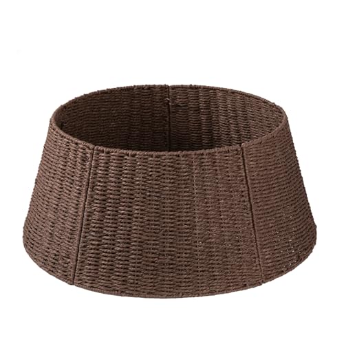 Catálogo de Soportes para el árbol de navidad favoritos de las personas. 48 OIAHOMY Collar de Árbol de Navidad, Falda de Árbol de Navidad de Mimbre y Base de Soporte de Cubierta, Decoración de Navidad de Cuerda de Papel, Marrón-61 cm