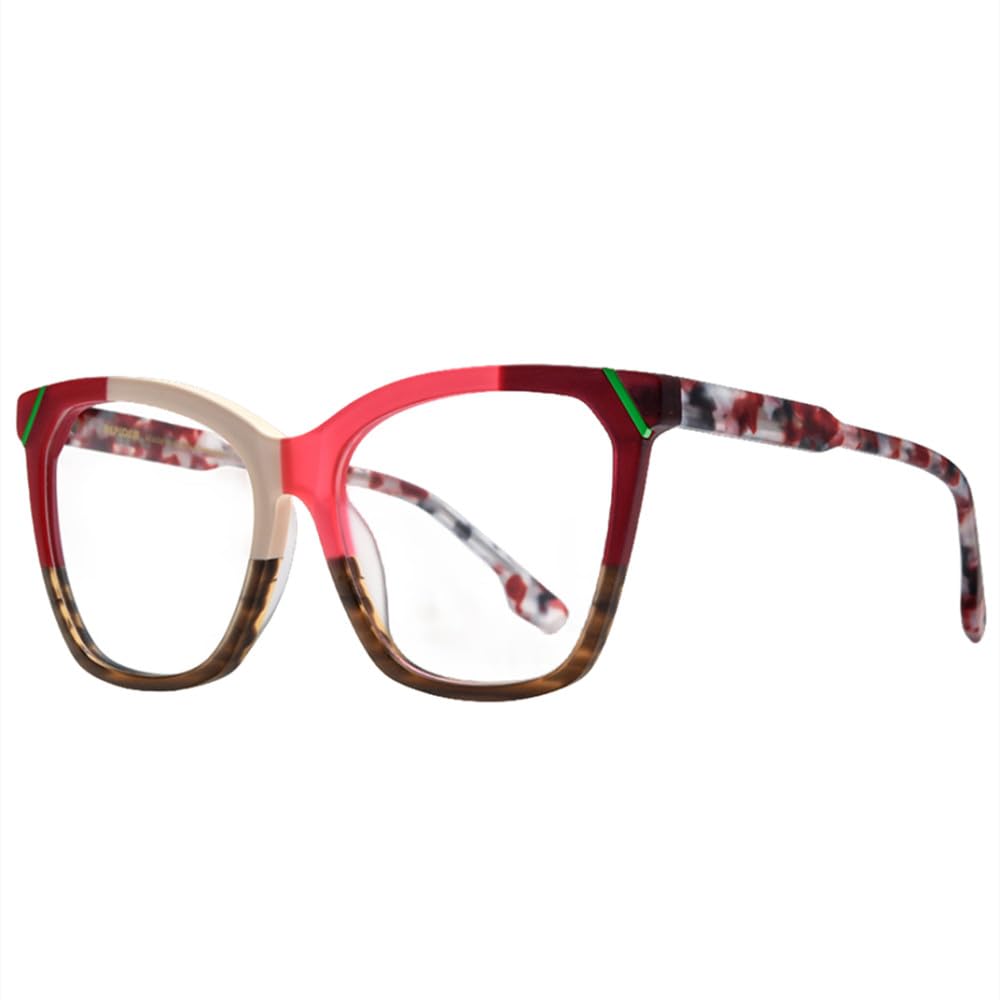MUTYNE Montura de gafas de acetato para mujer y hombre, anteojos cuadrados a la moda, gafas