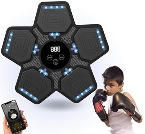 Máquina de Boxe Musical de Parede com Luz LED Controles Sensíveis ao Toque e Display Digital