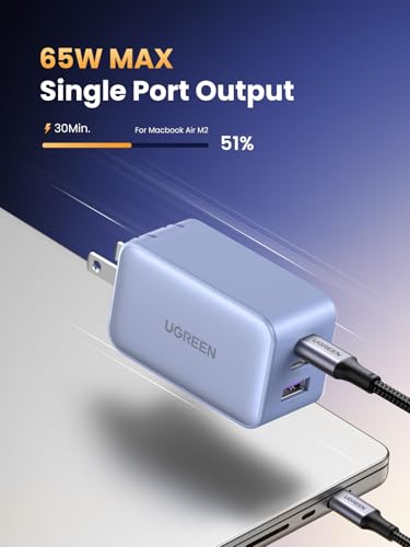 Image of UGREEN Nexode 65W USB C Charger Block, 3-Port Wall Charger Fast Charging