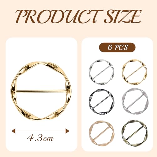 HUTRADE 6 Stück Damen Metall T Shirt Clip - Hochwertige Brosche für Kleidung - Einfache und Praktische Schnallen - Das Perfekte Geschenk - Vielseitige Brosche für Damen