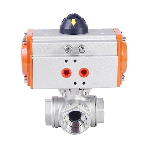 Robinet à bille pneumatique anti-corrosion inox 304 vanne 3 voies 1/4 haute pression