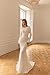 Women's Lace Wedding Dresses with Train Long Sleeve Trumpet Mermaid Wedding Gown for Bride Ivory Us12