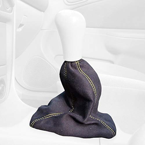 RedlineGoods Shift Boot Compatible with Toyota Corolla 1998-02. Tailor Made - not Universal. Genuine top-Grade Italian Black Leather with Blue Thread