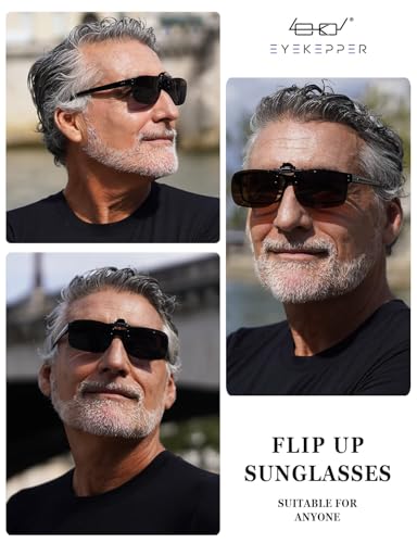 Eyekepper 4 Pack Flip-up Clip-On Sunglasses 59x39 MM Metal Wear Over Glasses3