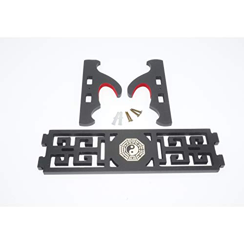 Eforlife Padded Sword Wall Mount Katana Stand Samurai Sword Holder Display Rack Chinese Bagua Style (1-Tier)