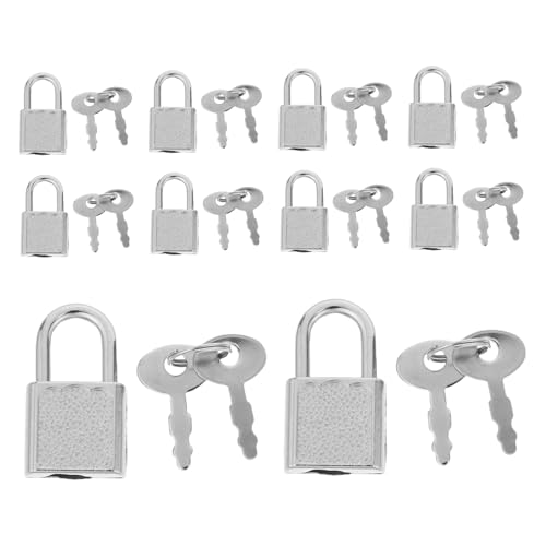 POPETPOP 10 セット属製海賊宝箱錠前 鍵付き ミニヴィンテージロック トラベル用ジムロッカー日記宝箱ツールボックス対応 パーティー装飾向けス