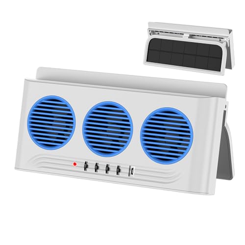 Ventilateur Solaire pour Fenêtre de Voiture, Trois de ventilation et refroidissement avec éclairage, Ventilateur pour vitre de voiture, Pour Fourgon Camion Poids Lourd Caravane SUV Daily Driving Road