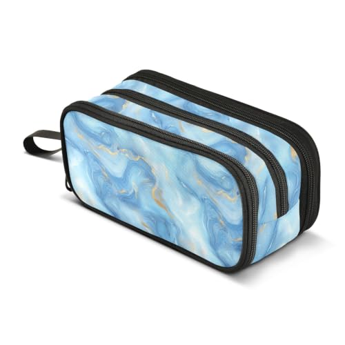 Image of Pencil Case Large Pen Bag with Zipper Marble Stone