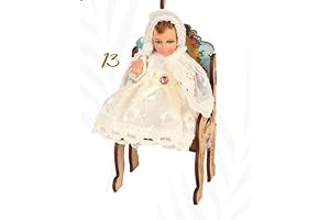 Charming Miniature Baby Jesus Beige Ropon Nino Dios Clothing (8 cm)