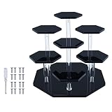 Présentoir en Acrylique pour Figurines, Collection, Jouets et Poupées, Desserts, Présentoir pour Organisateur de Bijoux Cosmétiques, Présentoir Stable Présentoirs de Vente 12 niveaux (Le noir)
