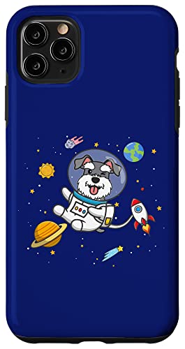 Funny Kawaii Kids Space Astronaut Miniature Schnauzer Lover �X�}�z�P�[�X iPhone 11 Pro Max �p