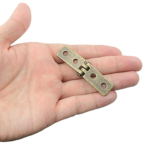 Jianling 8Sets Antique Bronze Hinge Vintage Hardware (With Mounting Screws) Folding Butt Hinges Narrow Flap Hinges For Boxes Jewelry Cases Cabinet Cupboard #TOP4