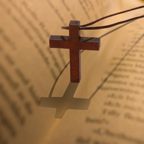 Wood Cross Necklace Bulk for Men Women Christian Gifts Bulk Wooden Crucifix Pendant for Church Car Mirror Small Wooden Craft Gifts Crosses for Bible Verse Easter Party Favor4