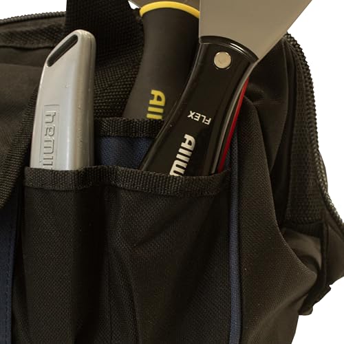 Image of ALLWAY TB12 Nylon Tool Bag with 20 Pockets, 14″ | Durable Ballistic Nylon, Top Zipper, Padded Handle