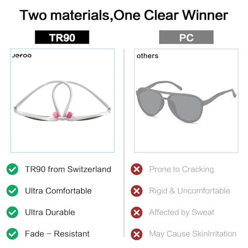 Image of Jefoo Polarized Aviator Sunglasses for Women Men Retro Trendy Sports Sunglasses for Outdoor UV400 Protection