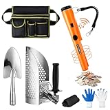 Metal Detector Kit Accessories Include Metal Detector Pinpointer, Sand Sifter Scoop, Shovel Glove, Finds Bag, Semi Waterproof Detection Handheld Pin Pointer Wand Accessories for Adult Treasure Hunting