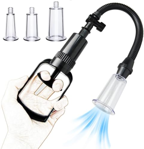 Set de 3 ventouses pour tétons – Pompe manuelle pour une stimulation intense et augmentation – Jouet érotique pour femmes et couples