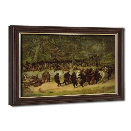 Peinture de la danse de l'ours pour salon : toile William Holbrook Beard déco murale rétro